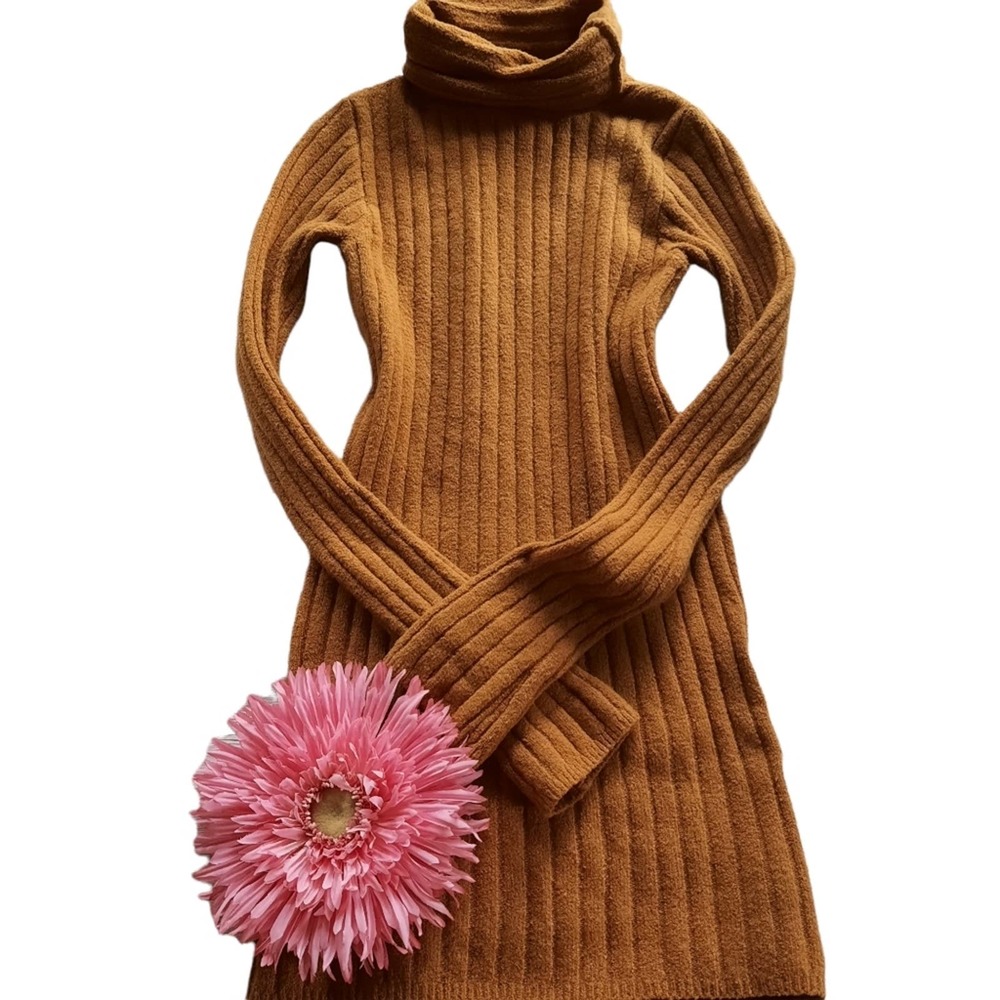 Free People Turtle Neck Ribbed Long Sleeve Sweater